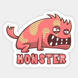 Angry Red Dog Monster Text Sticker